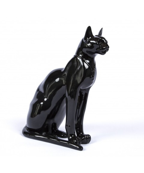 Gato de Resina Negro Brillante